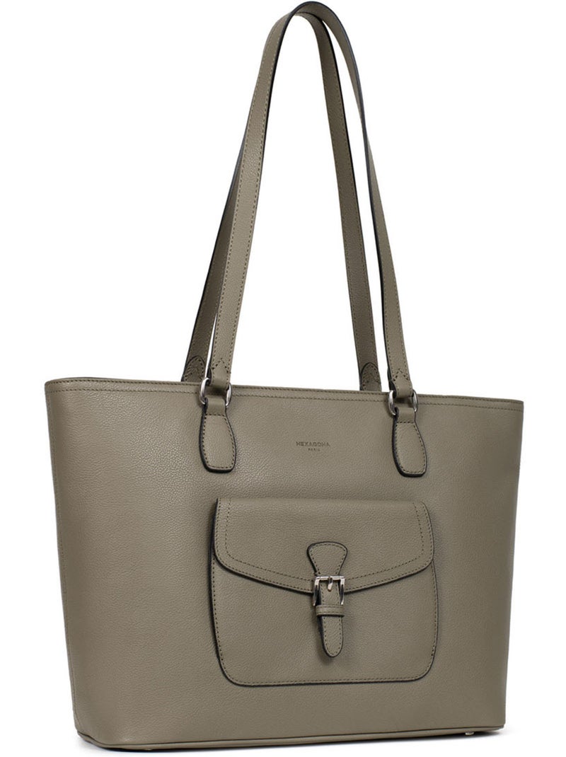 Borsa a spalla - a4 - pelle mirabelle hexagona Verde oliva - Kiabi