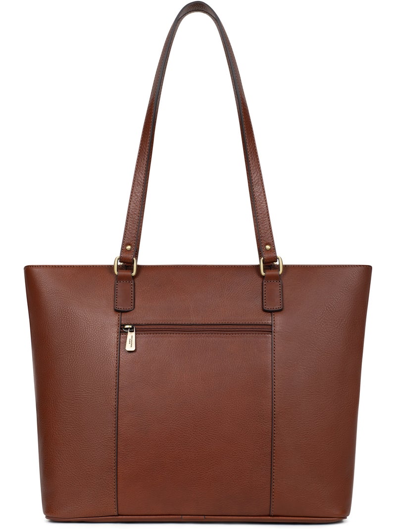 Borsa a spalla - a4 - pelle ondine hexagona Marrone - Kiabi