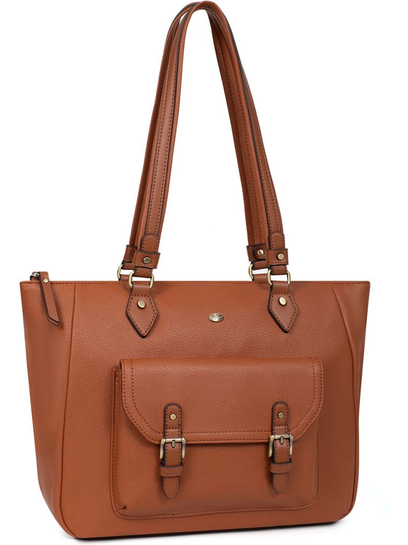 Borsa a spalla - a4 ronda hexagona Cognac - Kiabi