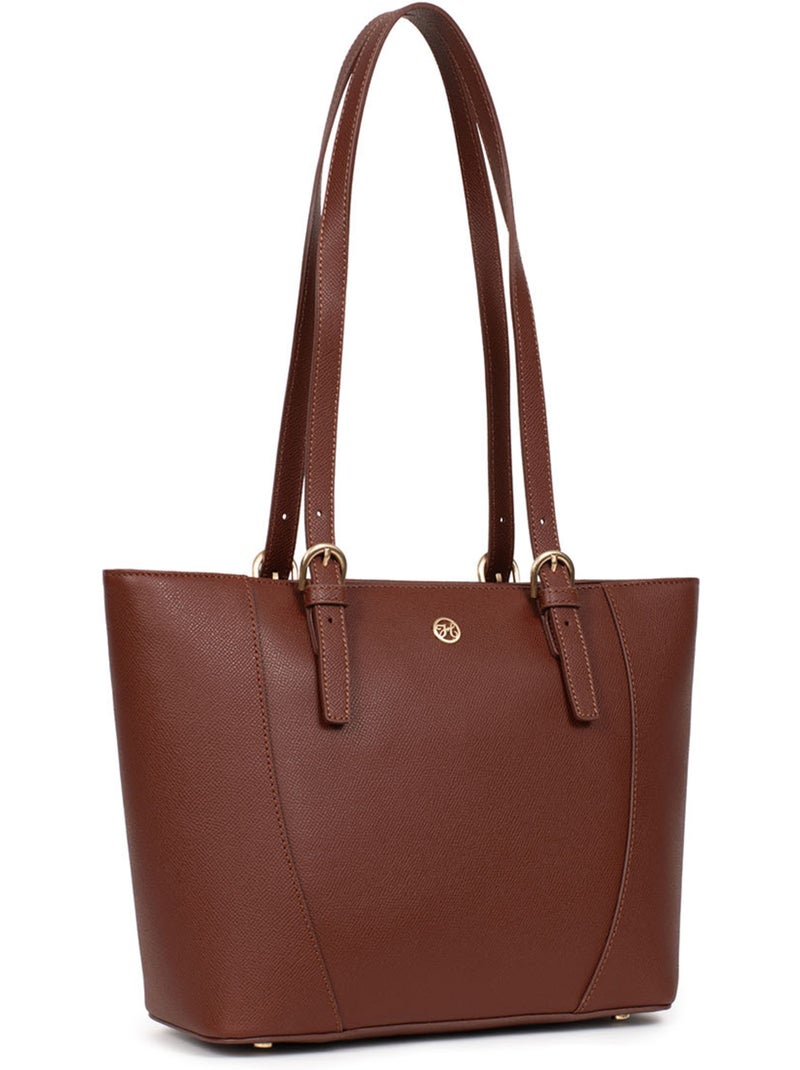 Borsa a spalla - pelle aude hexagona Marrone - Kiabi