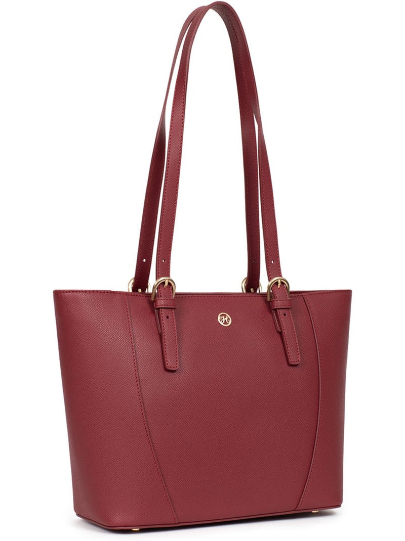 Borsa a spalla - pelle aude hexagona Rosso carminio - Kiabi