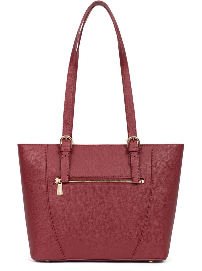 Borsa a spalla - pelle aude hexagona Rosso carminio - Kiabi