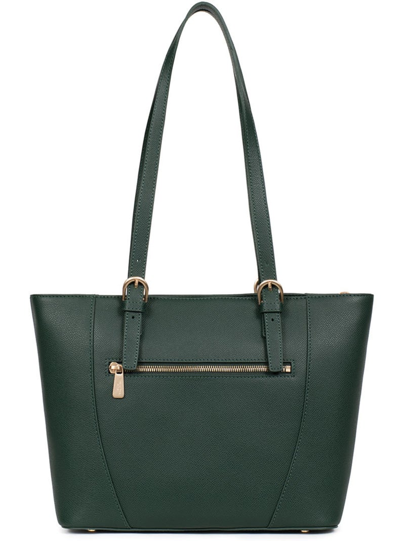 Borsa a spalla - pelle aude hexagona Verde scuro - Kiabi