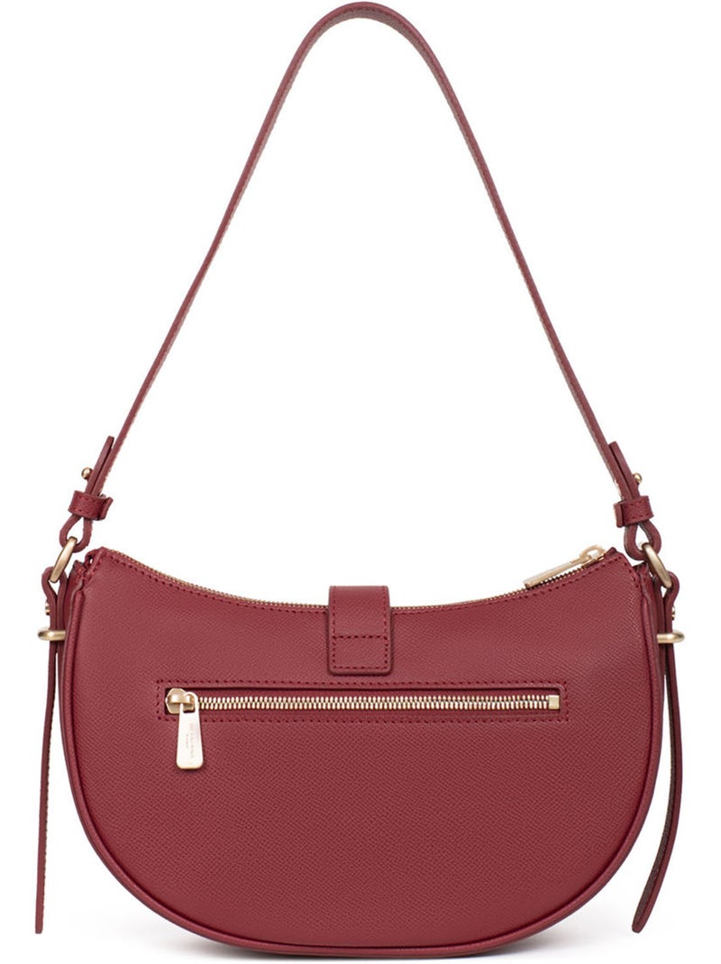 Borsa a spalla 1 manico - Pelle AUDE Rosso carminio - Kiabi