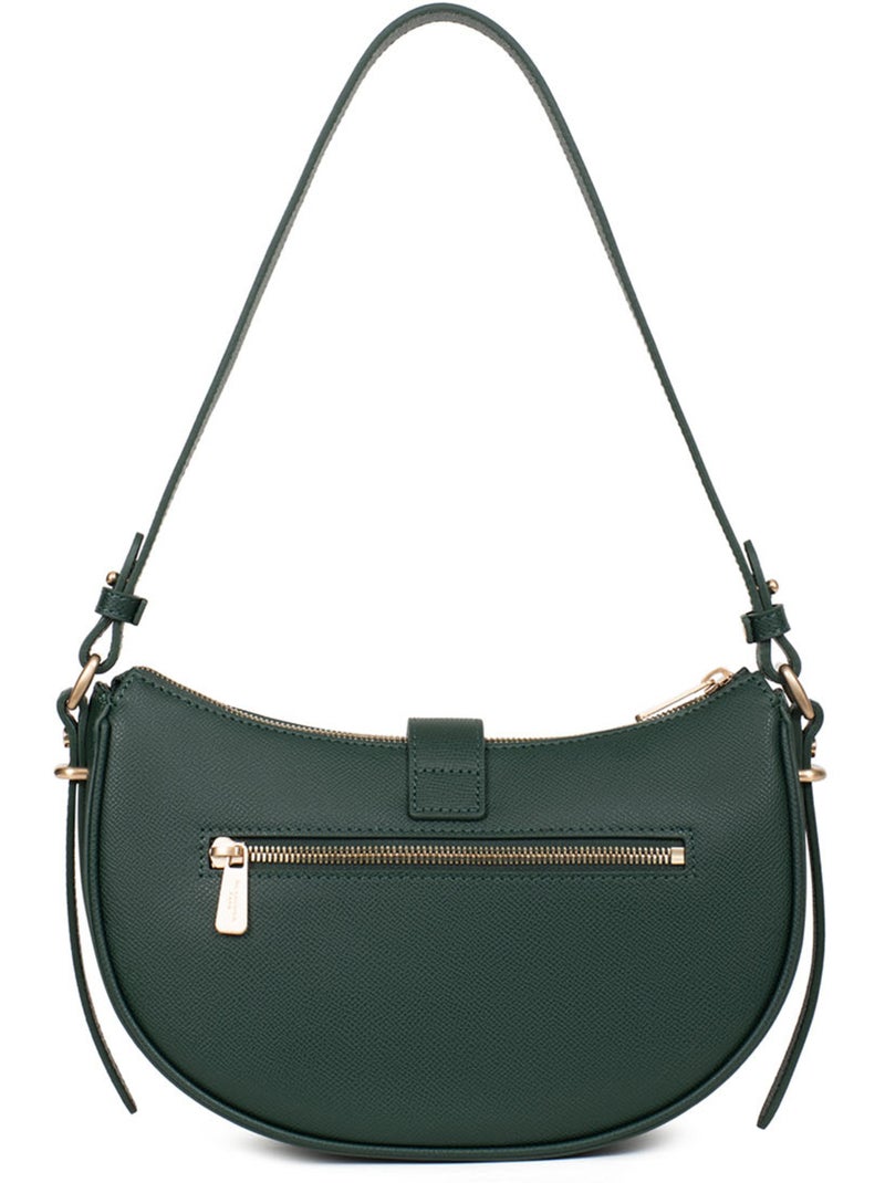 Borsa a spalla 1 manico - Pelle AUDE Verde scuro - Kiabi