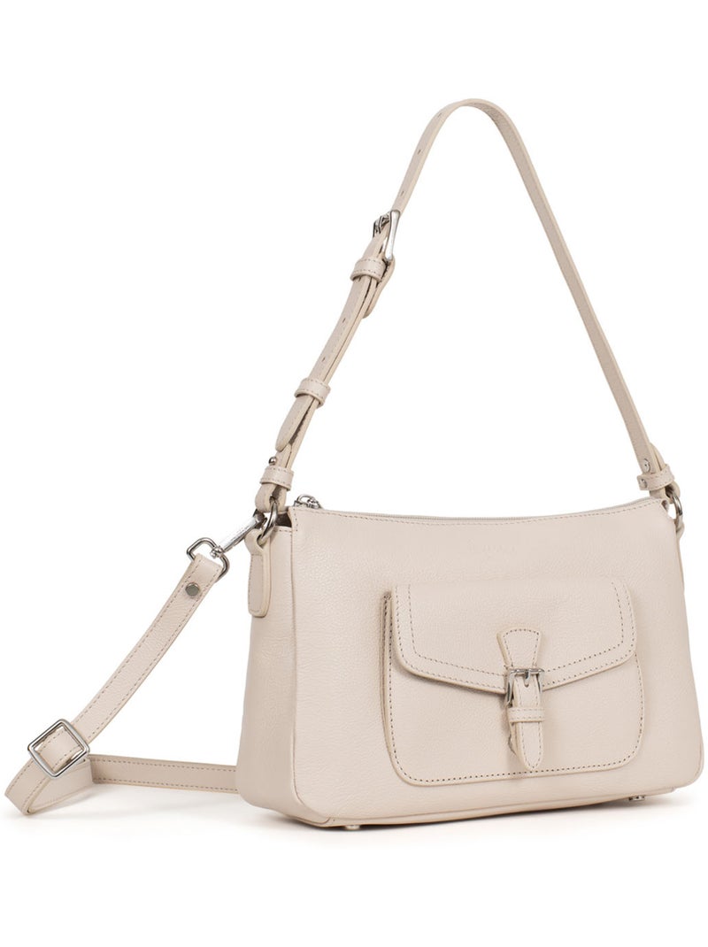 Borsa a spalla 1 manico - pelle mirabelle hexagona Avorio - Kiabi
