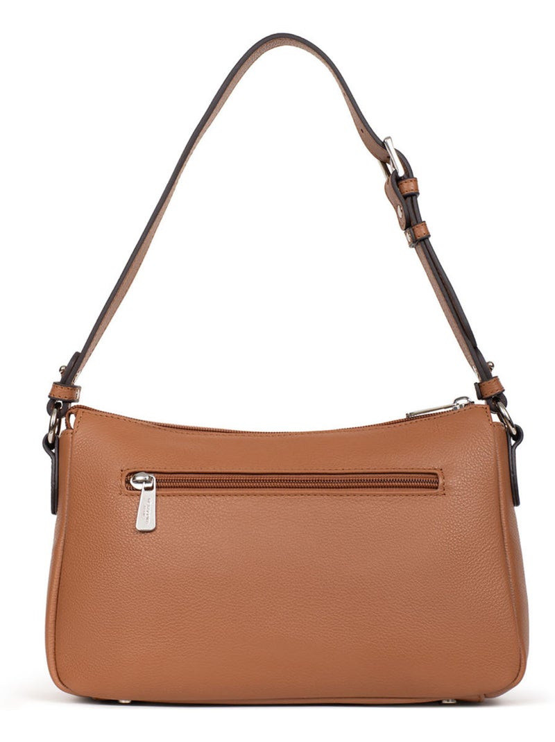 Borsa a spalla 1 manico - pelle mirabelle hexagona Marrone chiaro - Kiabi