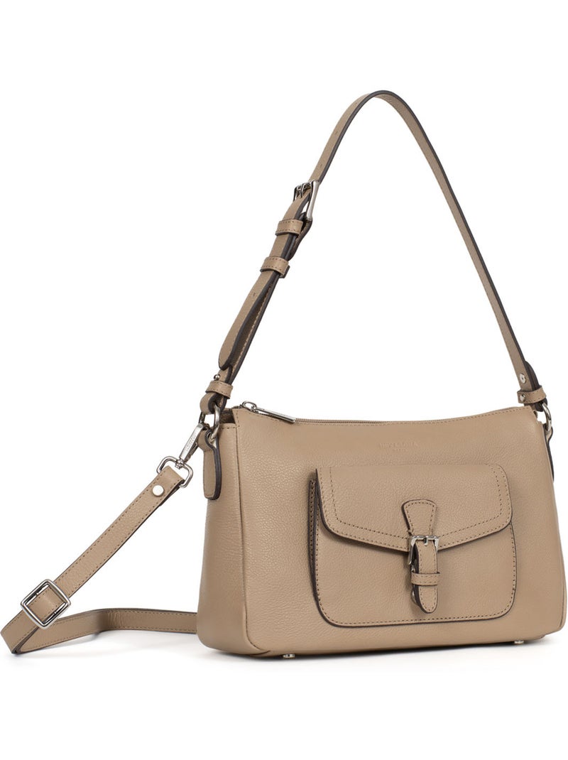 Borsa a spalla 1 manico - pelle mirabelle hexagona Marrone glacé - Kiabi