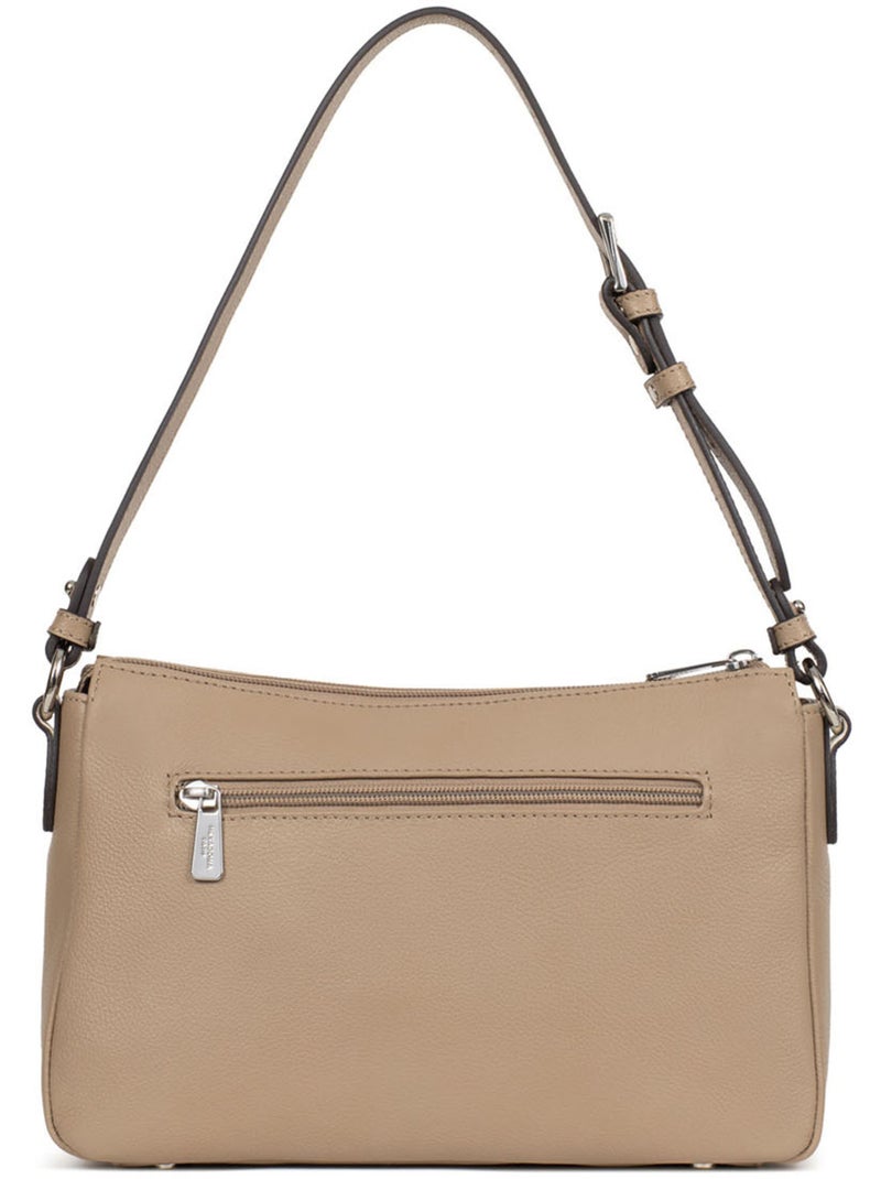 Borsa a spalla 1 manico - pelle mirabelle hexagona Marrone glacé - Kiabi
