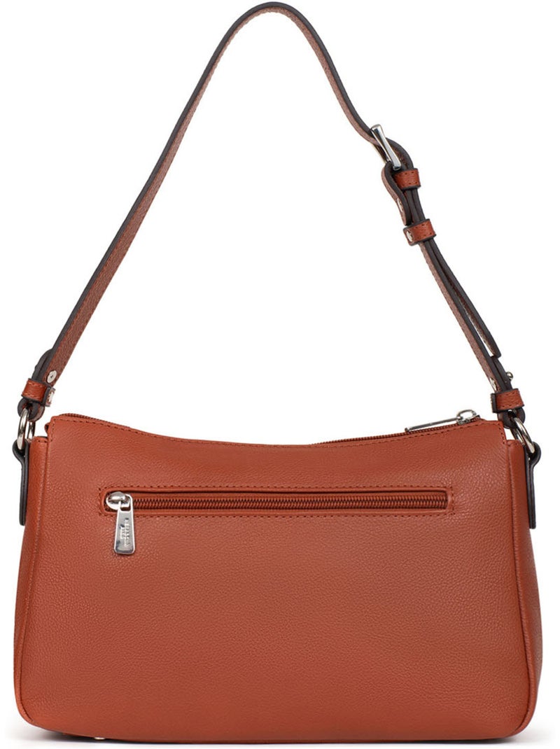 Borsa a spalla 1 manico - pelle mirabelle hexagona Marrone - Kiabi