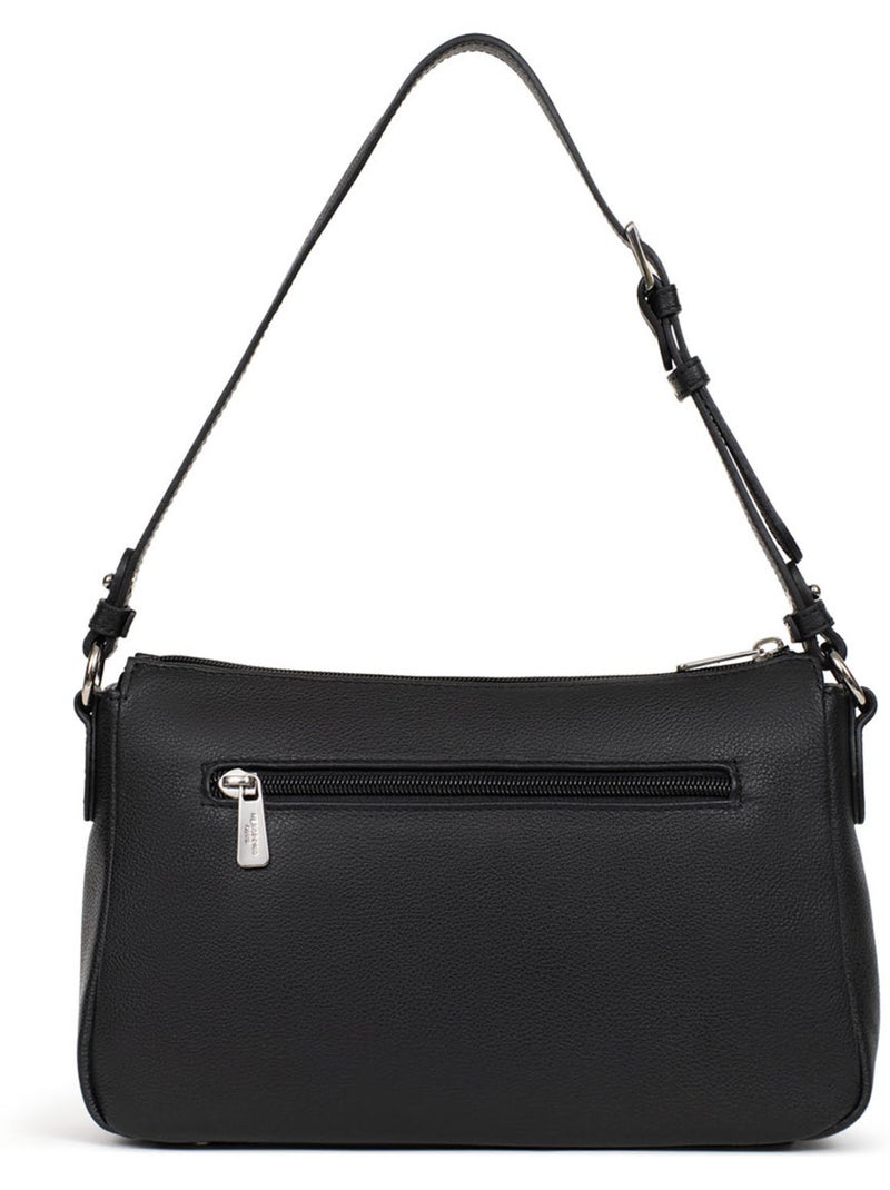Borsa a spalla 1 manico - pelle mirabelle hexagona Nero - Kiabi