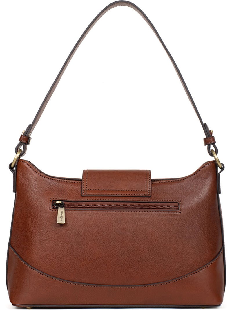 Borsa a spalla 1 manico - pelle ondine hexagona Marrone - Kiabi