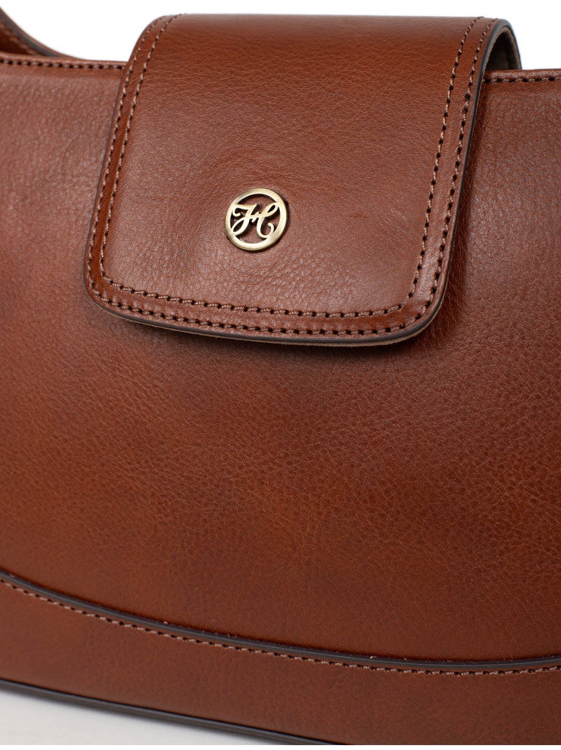 Borsa a spalla 1 manico - pelle ondine hexagona Marrone - Kiabi