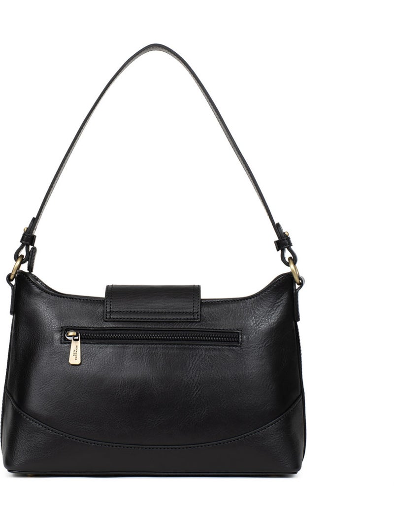 Borsa a spalla 1 manico - pelle ondine hexagona Nero - Kiabi