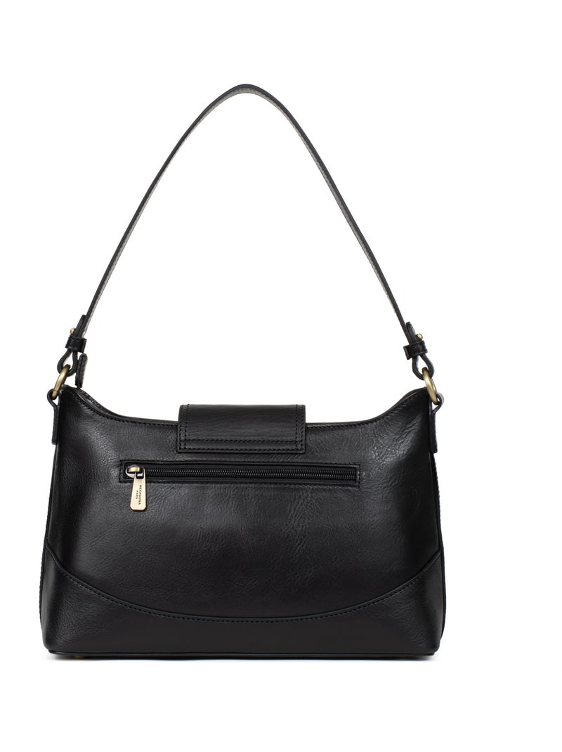 Borsa a spalla 1 manico - pelle ondine hexagona Nero - Kiabi