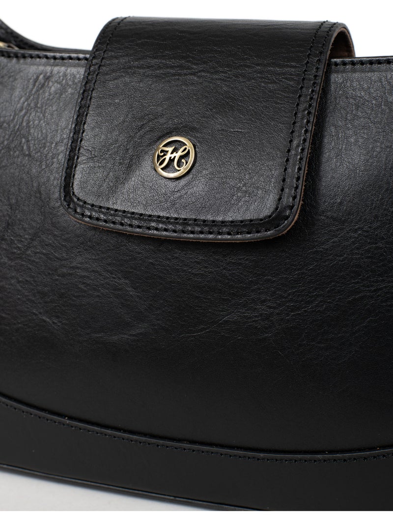 Borsa a spalla 1 manico - pelle ondine hexagona Nero - Kiabi