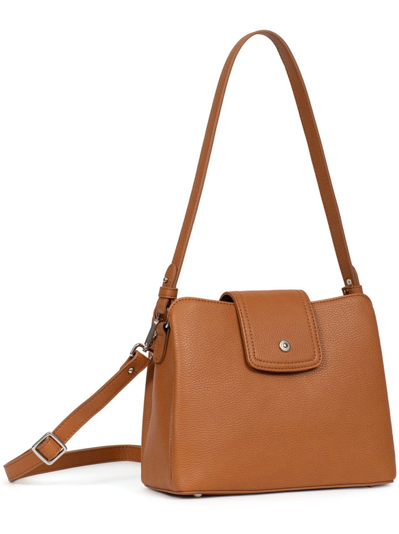 Borsa a spalla 1 manico maya hexagona Marrone caramello - Kiabi