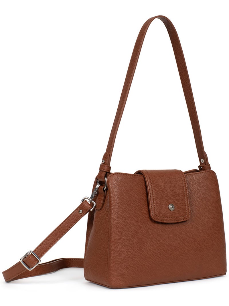 Borsa a spalla 1 manico maya hexagona Marrone scuro - Kiabi