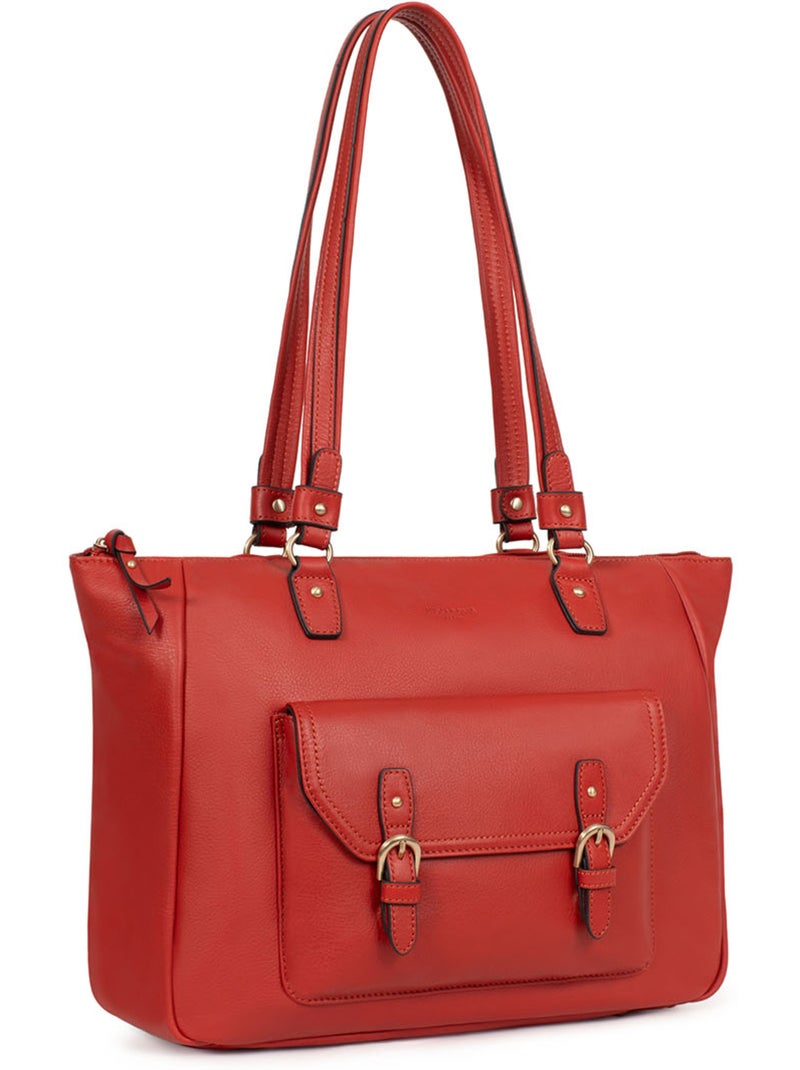 Borsa a spalla 2 manici - a4 - pelle di vitello taima hexagona Arancione - Kiabi