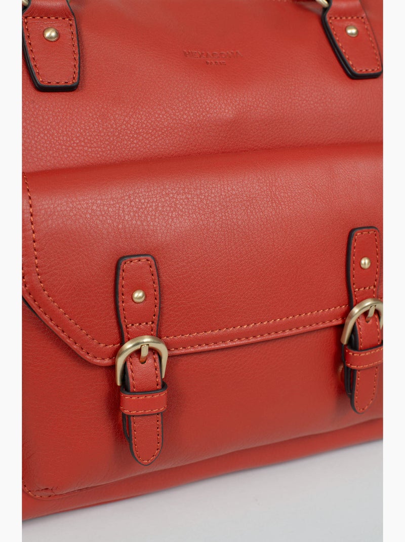 Borsa a spalla 2 manici - a4 - pelle di vitello taima hexagona Arancione - Kiabi