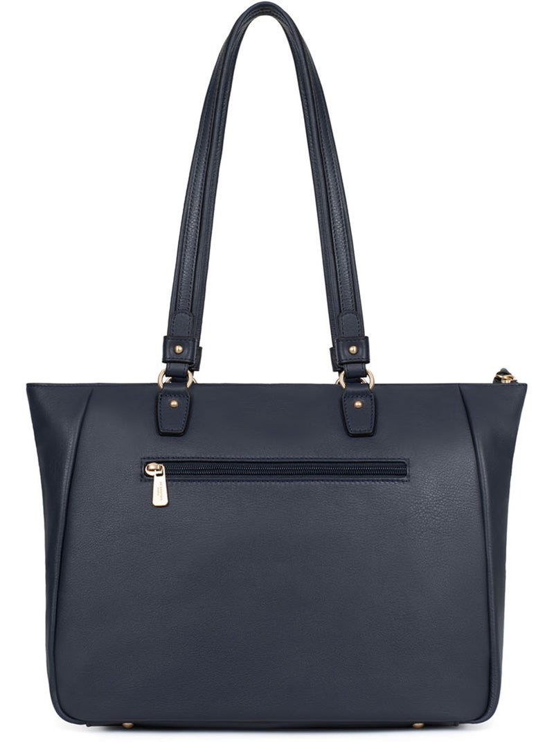 Borsa a spalla 2 manici - a4 - pelle di vitello taima hexagona Blu notte - Kiabi