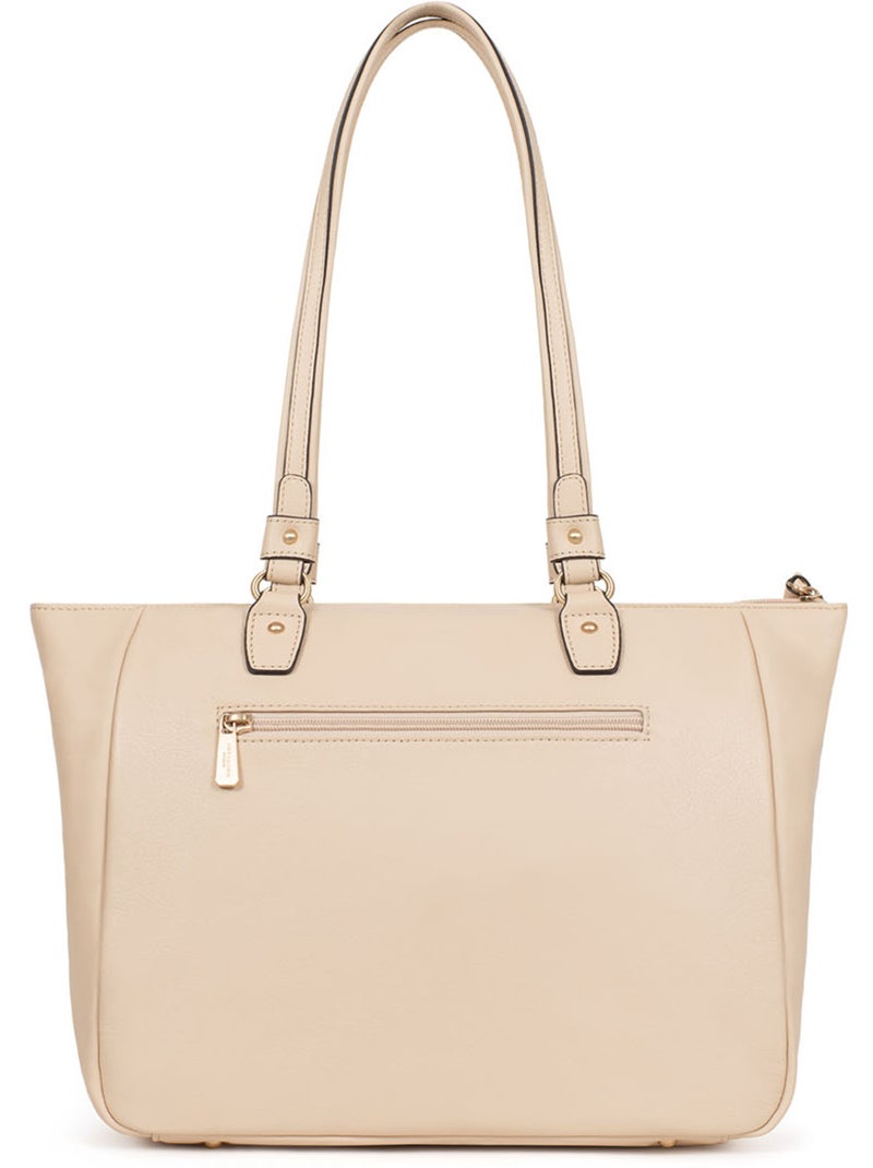 Borsa a spalla 2 manici - a4 - pelle di vitello taima hexagona Crema - Kiabi
