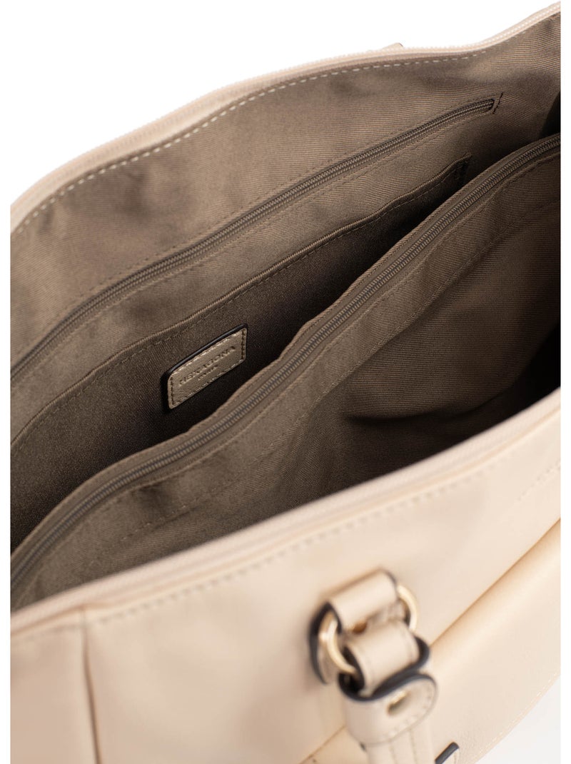 Borsa a spalla 2 manici - a4 - pelle di vitello taima hexagona Crema - Kiabi