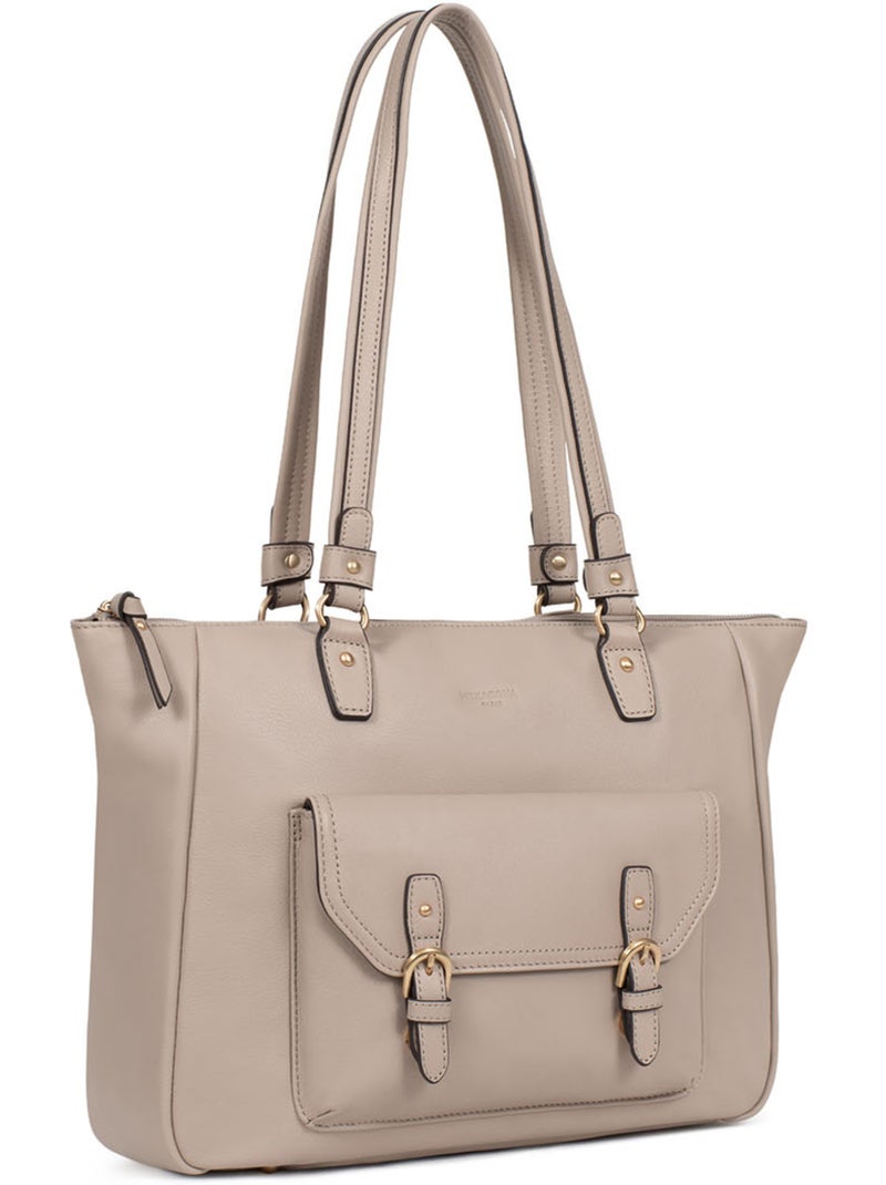 Borsa a spalla 2 manici - a4 - pelle di vitello taima hexagona Grigio - Kiabi