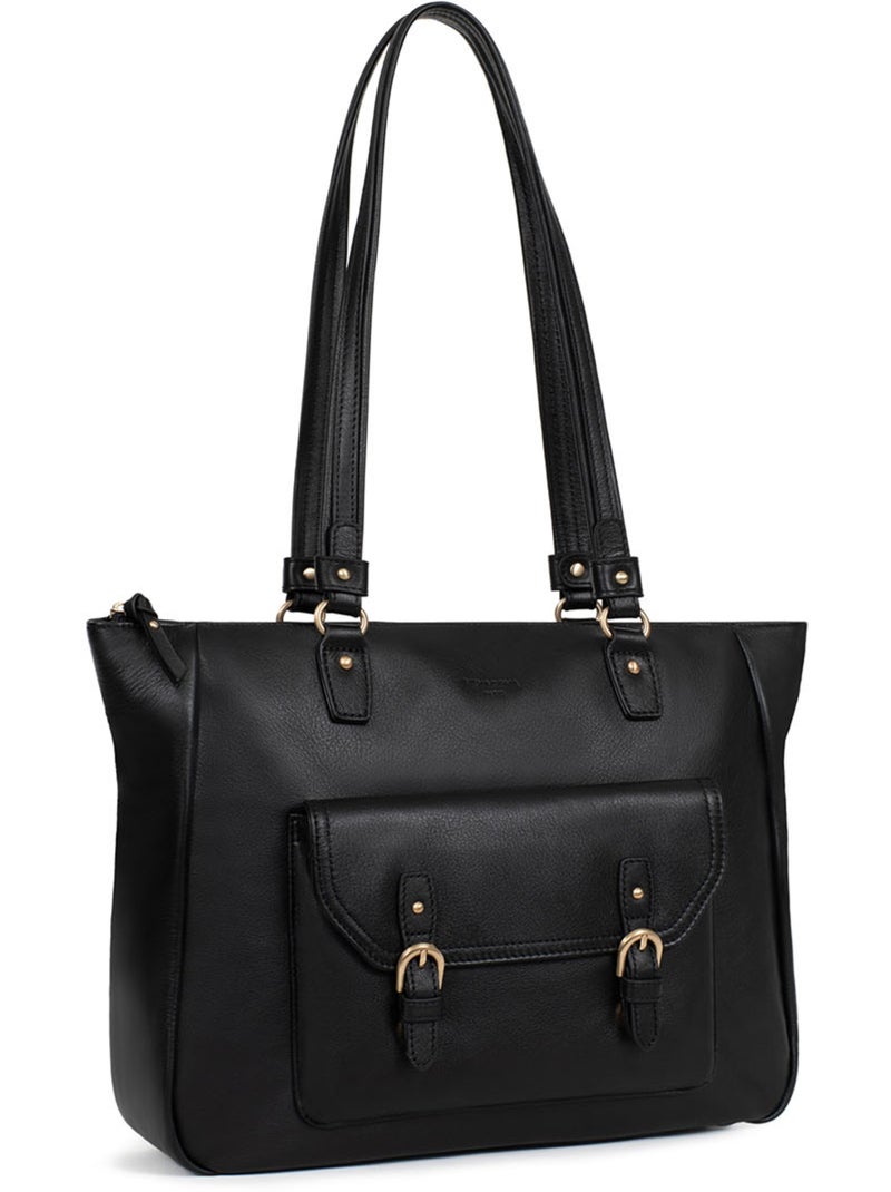 Borsa a spalla 2 manici - a4 - pelle di vitello taima hexagona Nero - Kiabi