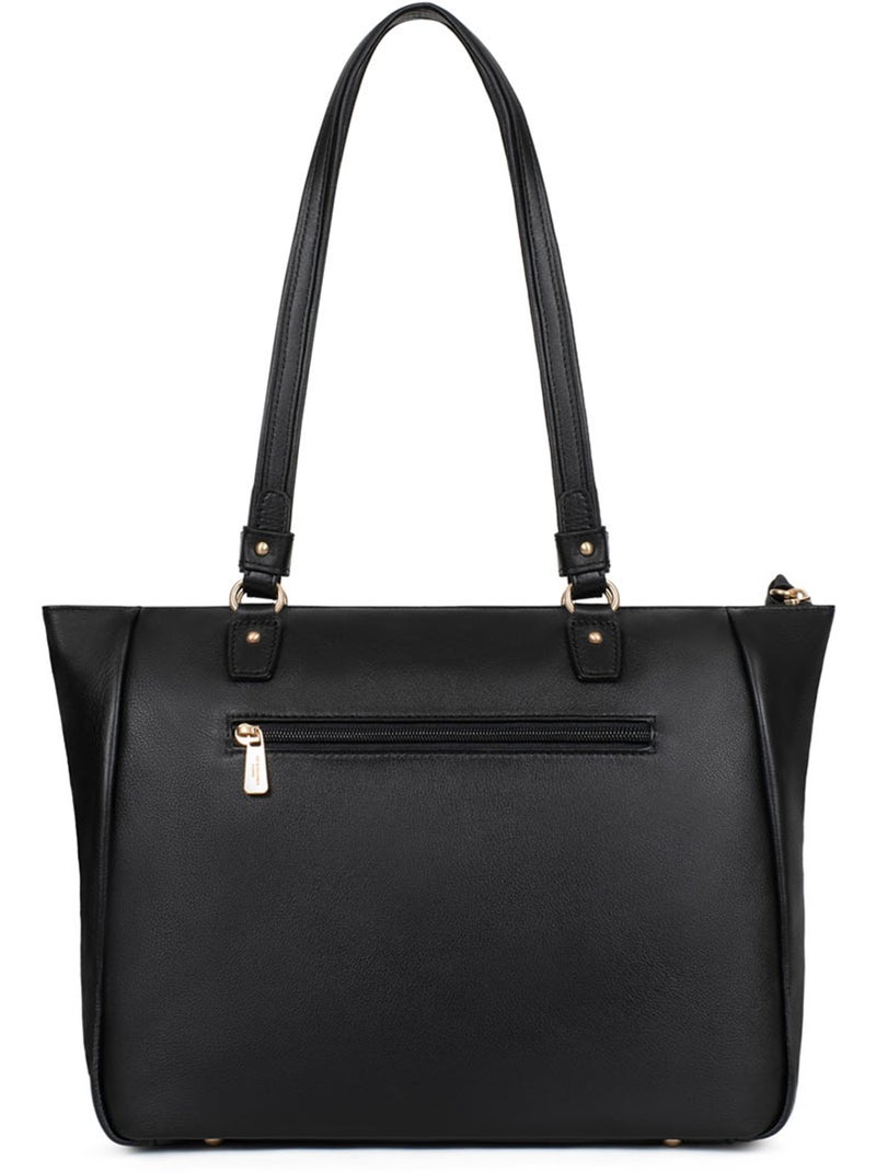 Borsa a spalla 2 manici - a4 - pelle di vitello taima hexagona Nero - Kiabi
