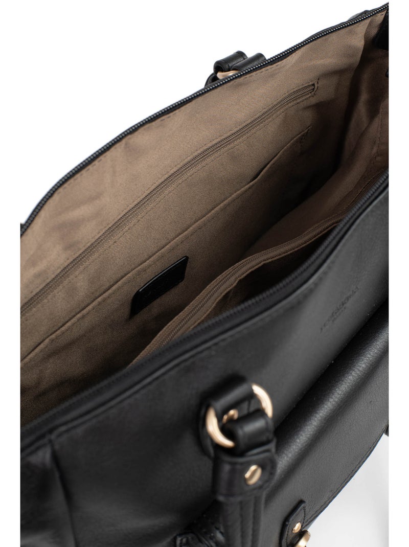 Borsa a spalla 2 manici - a4 - pelle di vitello taima hexagona Nero - Kiabi