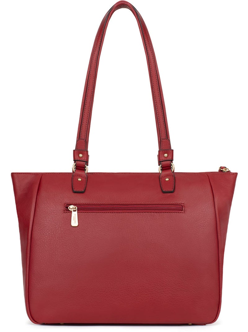 Borsa a spalla 2 manici - a4 - pelle di vitello taima hexagona Rosso scuro - Kiabi