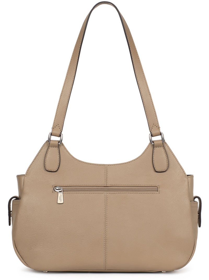 Borsa a spalla 2 manici - pelle mirabelle hexagona Marrone glacé - Kiabi