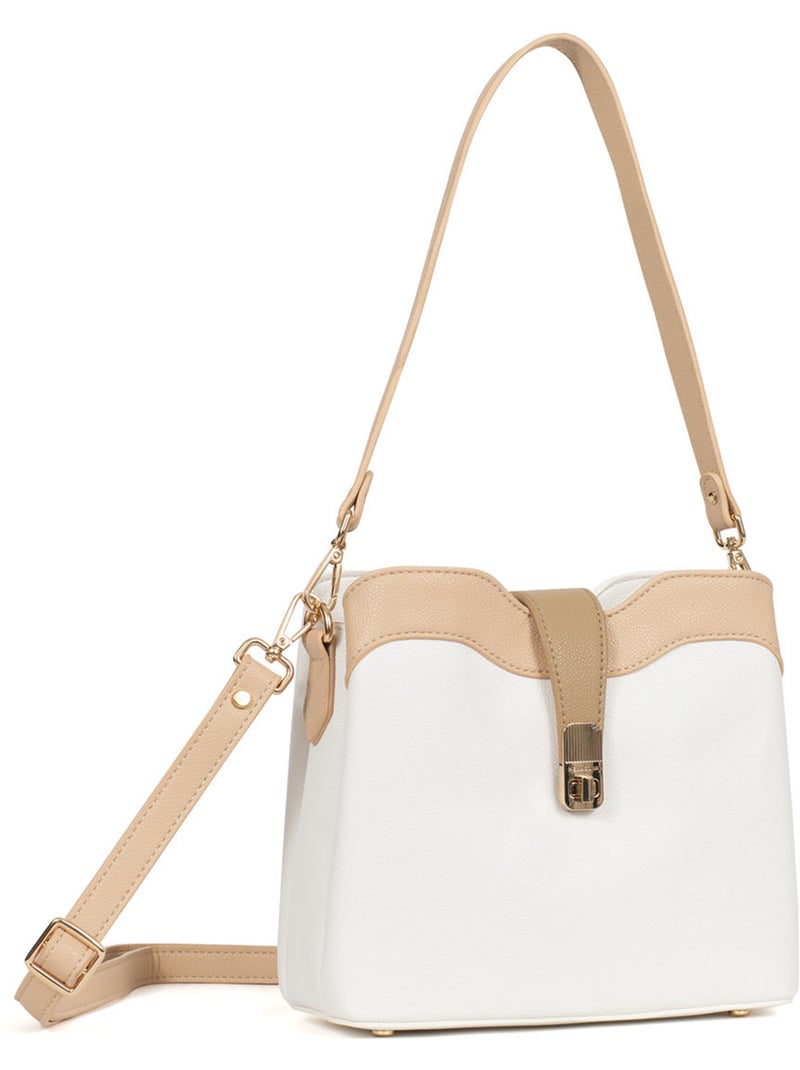 Borsa a spalla con 1 manico lys hexagona Bianco Multicolore - Kiabi