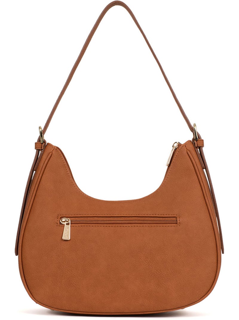 Borsa a spalla con 1 manico moly hexagona Marrone caramello - Kiabi