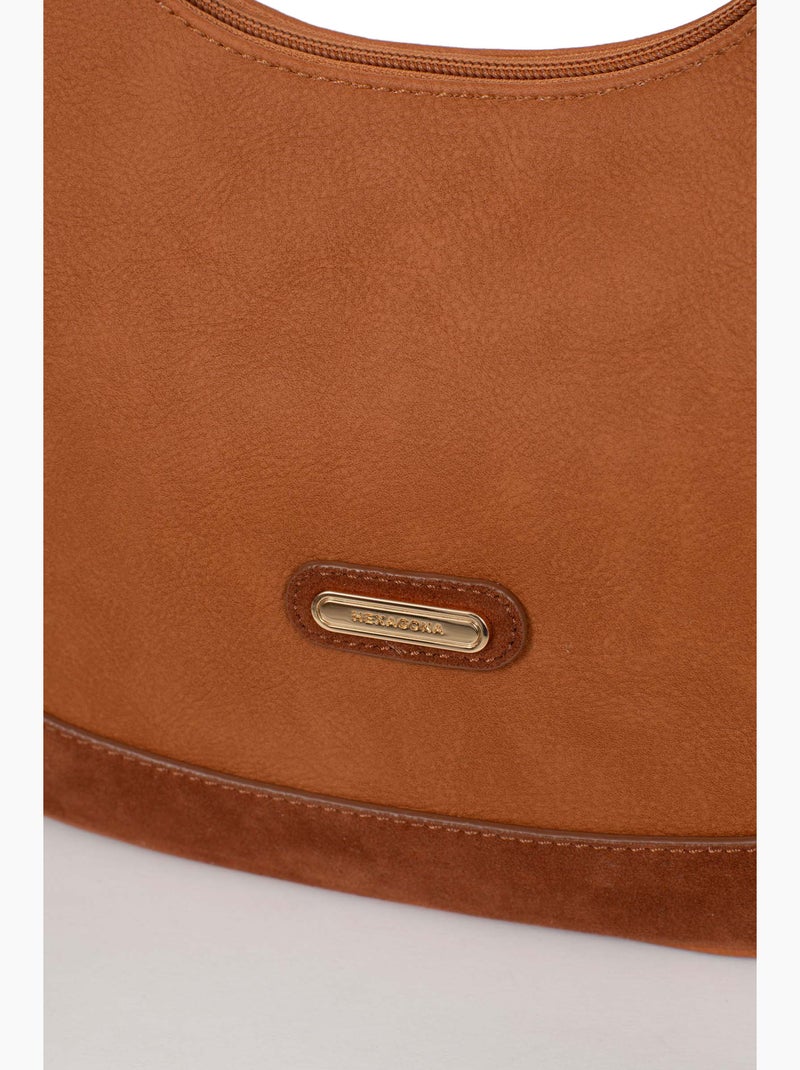 Borsa a spalla con 1 manico moly hexagona Marrone caramello - Kiabi