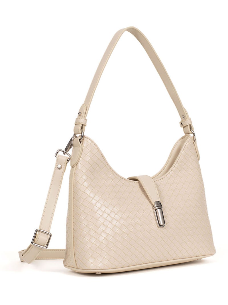 Borsa a spalla con 1 manico nila hexagona Avorio - Kiabi