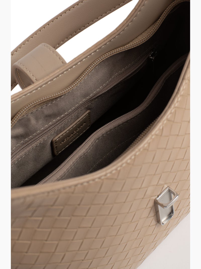 Borsa a spalla con 1 manico nila hexagona Tortora - Kiabi