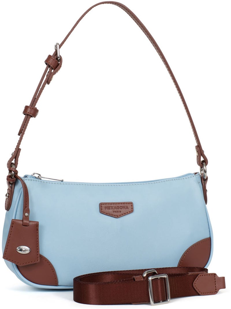 Borsa a spalla con 1 manico pop hexagona Blu cielo - Kiabi