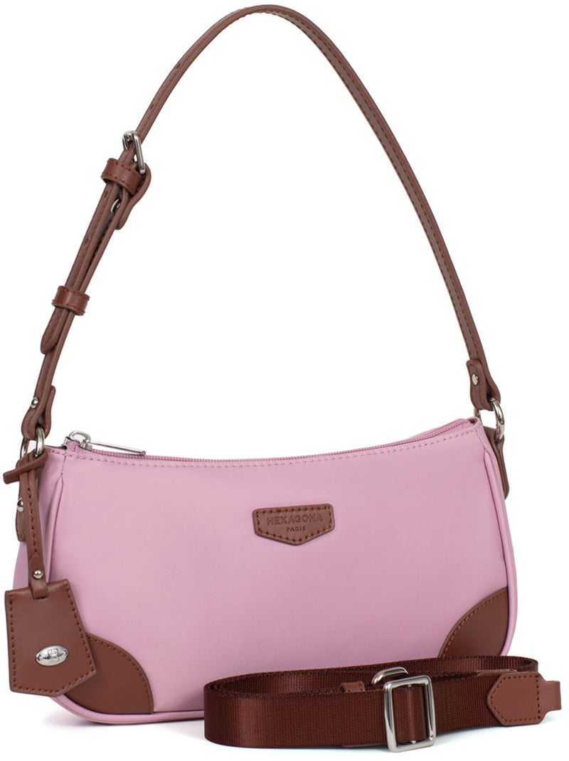 Borsa a spalla con 1 manico pop hexagona Rosa pallido - Kiabi