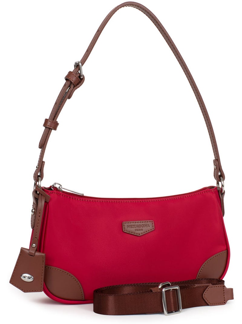 Borsa a spalla con 1 manico pop hexagona Rosso scuro - Kiabi