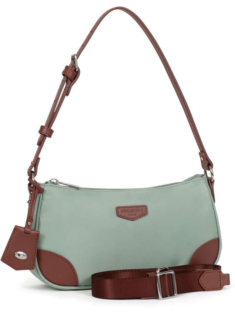 Borsa a spalla con 1 manico pop hexagona Verde chiaro - Kiabi
