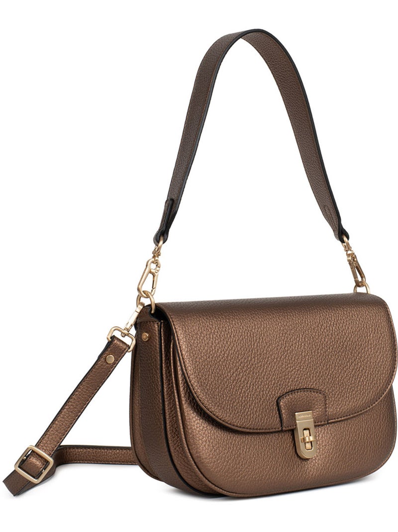 Borsa a spalla con 1 manico zora hexagona Bronzo - Kiabi