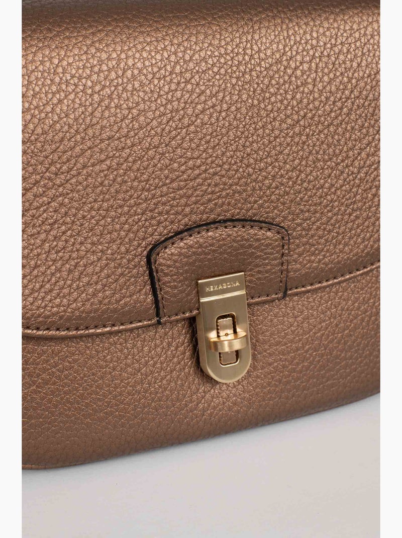 Borsa a spalla con 1 manico zora hexagona Bronzo - Kiabi
