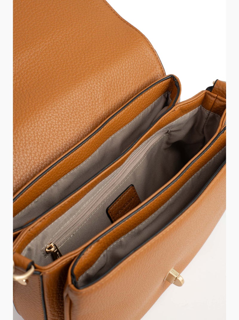 Borsa a spalla con 1 manico zora hexagona Marrone caramello - Kiabi