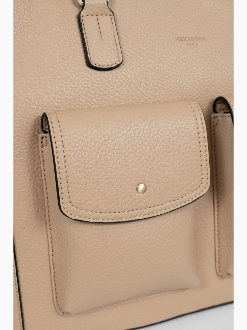 Borsa a spalla con 2 manici - a4 zora hexagona Beige sabbia - Kiabi