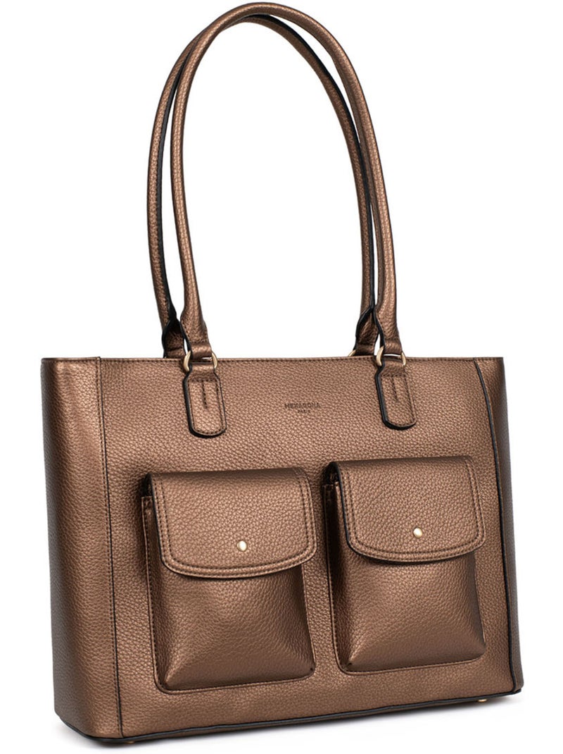 Borsa a spalla con 2 manici - a4 zora hexagona Bronzo - Kiabi