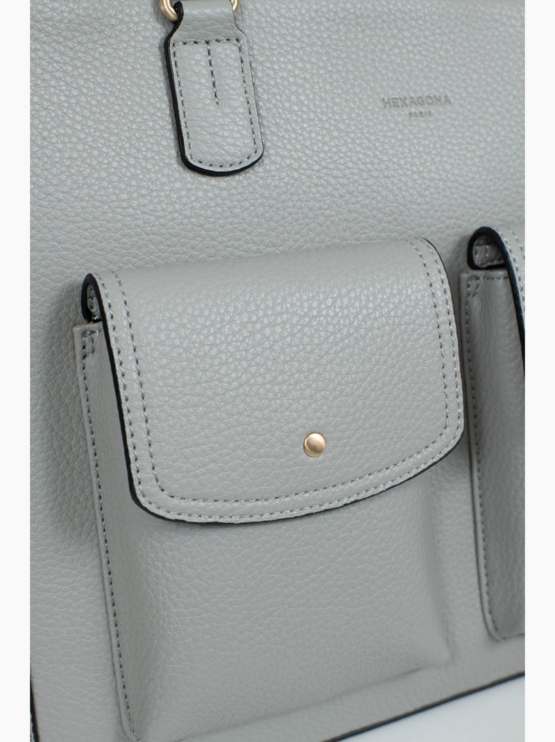 Borsa a spalla con 2 manici - a4 zora hexagona Grigio chiaro - Kiabi