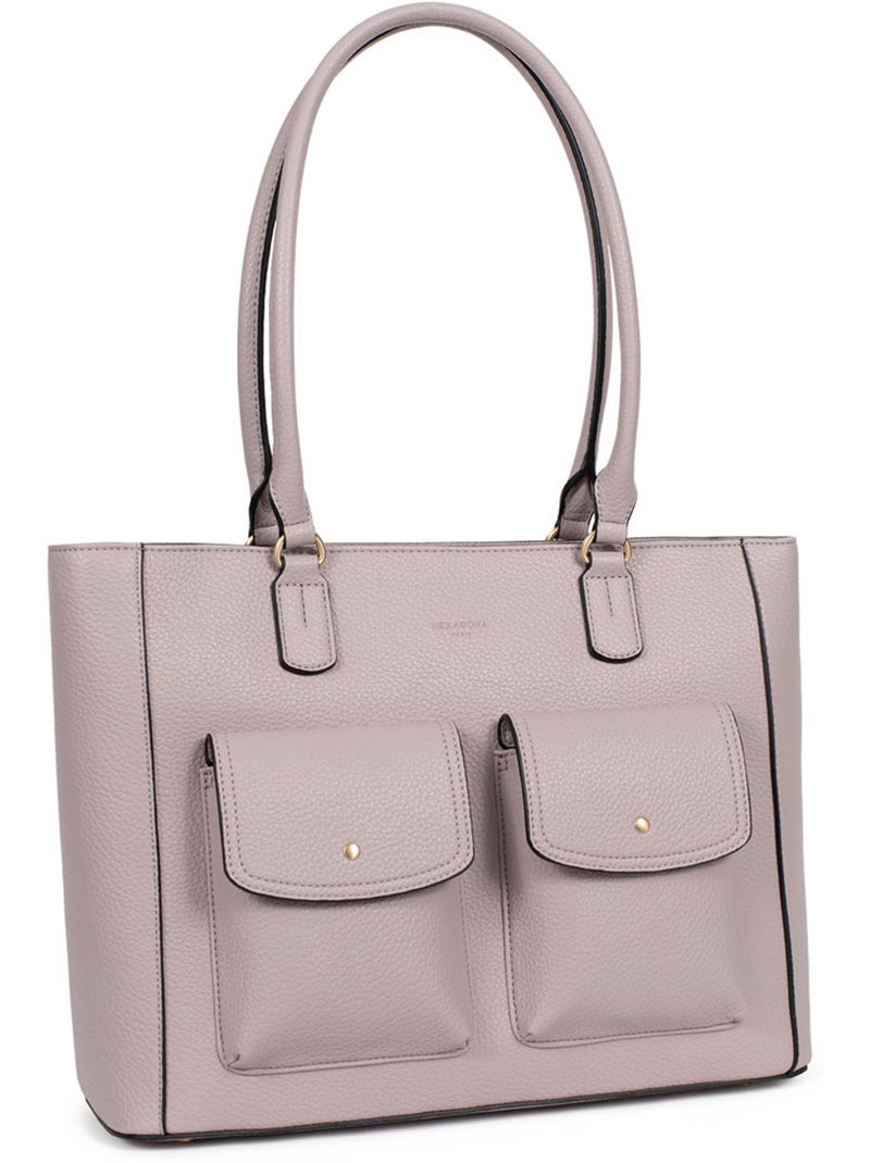 Borsa a spalla con 2 manici - a4 zora hexagona Lilla chiaro - Kiabi
