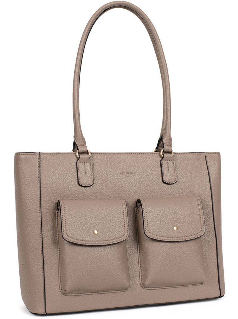 Borsa a spalla con 2 manici - a4 zora hexagona Tortora - Kiabi